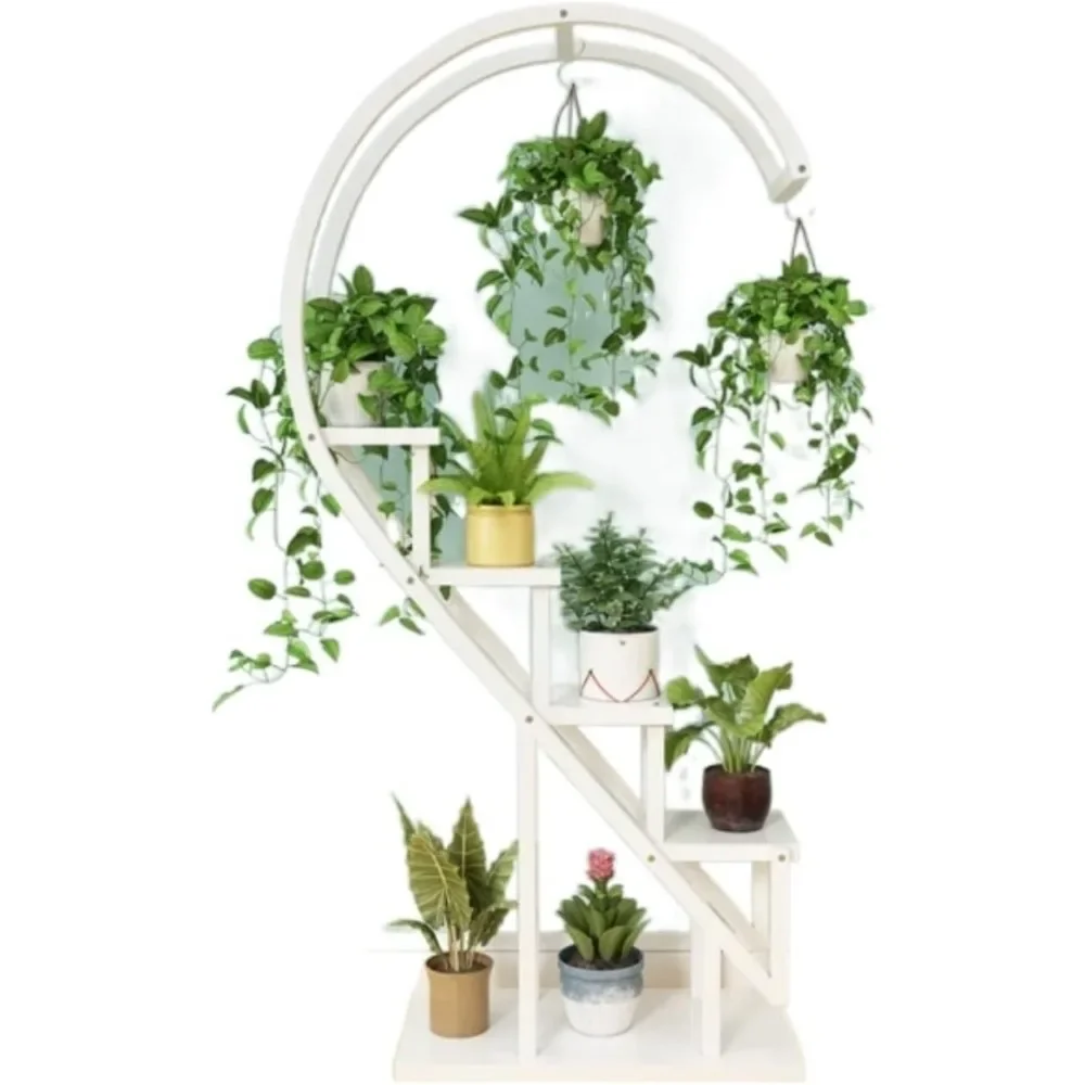 Heart-Shaped Multi-Layer Plant Stand - Outdoor Flower Rack & Pot Display Shelf (60x30x153cm)