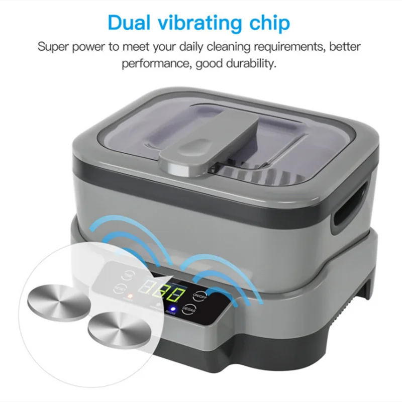 1.2L Two powers Ultrasonic Digital cleaner Baskets Jewelry Watches Dental Heating Mute Ultrasonic Fruits Cleaner bath 110-240V