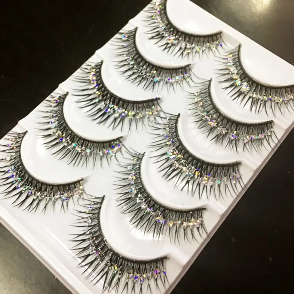 Dramatic Volume Fuffy Lashes Women Beauty Glitter Thick Long Eye Lashes Eye Extension Diamond Manga Lashes False Eyelashes