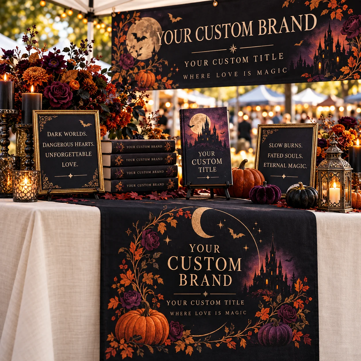 Customizable Table Runner – Print Your Own Text or Photos. Full-color printing; perfect for birthdays, weddings, anniversaries,