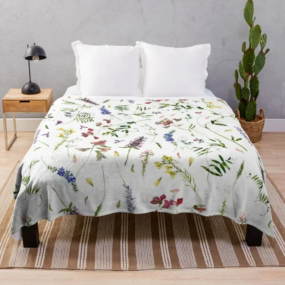 

Wildflowers And Herbs Throw Blanket Luxury Thicken Soft Beds Comforter Summer Blankets