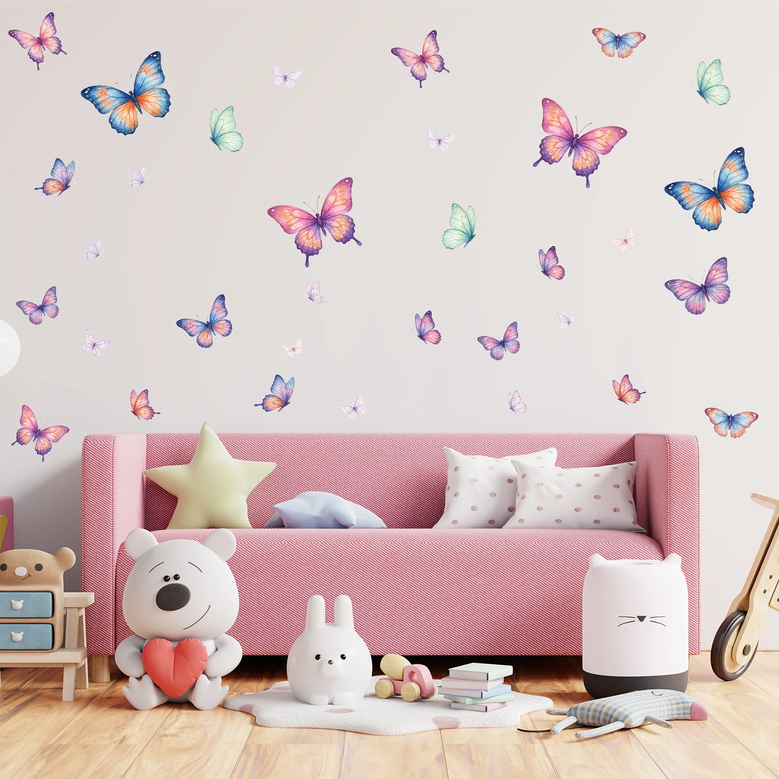 Exquisite Colorful Butterfly DIY Home Decoration Butterfly Wall Stickers, Self-Adhesive, Suitable for Decorating Living Room, Room, Refrigerator