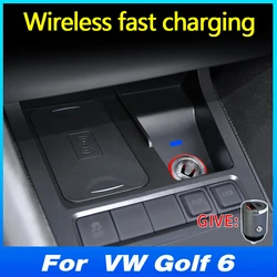 LOYEUANR Car Wireless Charger for Volkswagen Golf 6 MK6 Scirocco Golf 5 MK5 EOS Sagitar 2008-2013 QI 15W Quick charging panel
