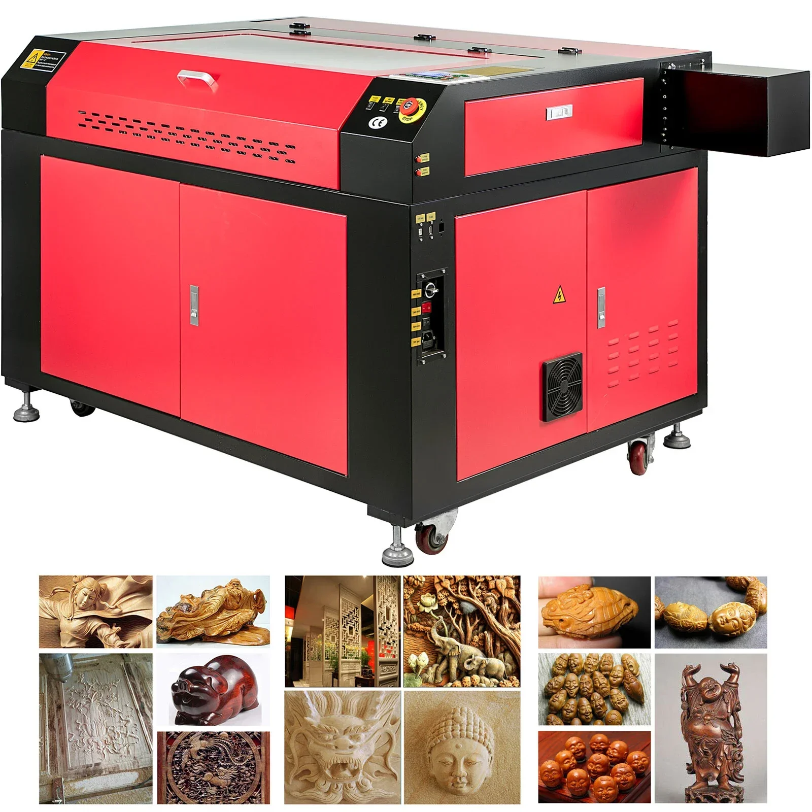 SIHAO CO2 Laser Engraver 60W-130W Adjustable with Ruida DSP & LightBurn - High-Speed Engraving/Cutting for Wood/Metal/Leather