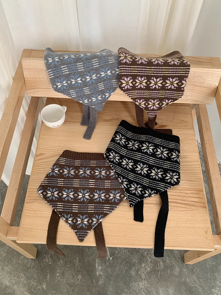 

Warm Knitted e Scarf Headscarf Belt Women's Sle Autumn Winter Aosphere Feel oulder Wrap Nationali Trend Long S...