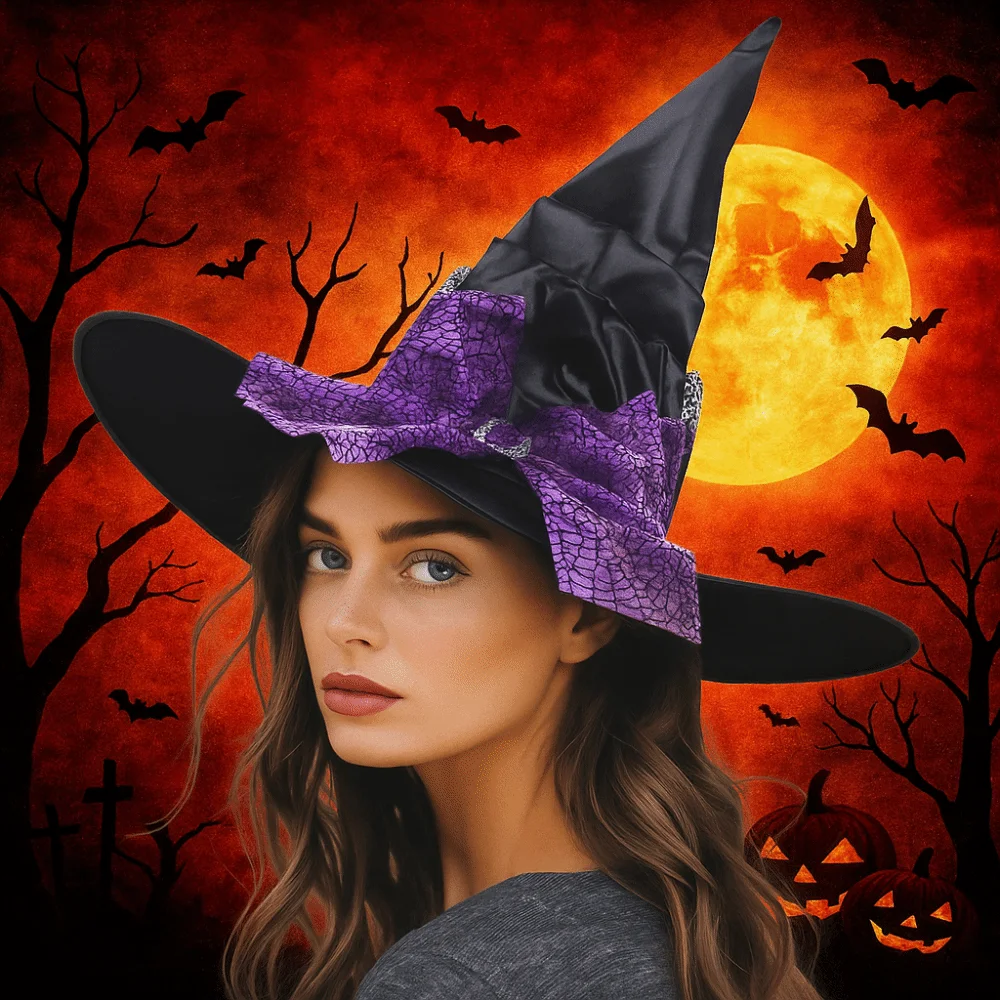 chapeu-de-bruxa-de-halloween-com-dobras-simples-chapeu-de-bruxa-com-laco-de-malha-de-cetim-barroco-rainha-gotica-bone-de-feiticeiro-preto-festas
