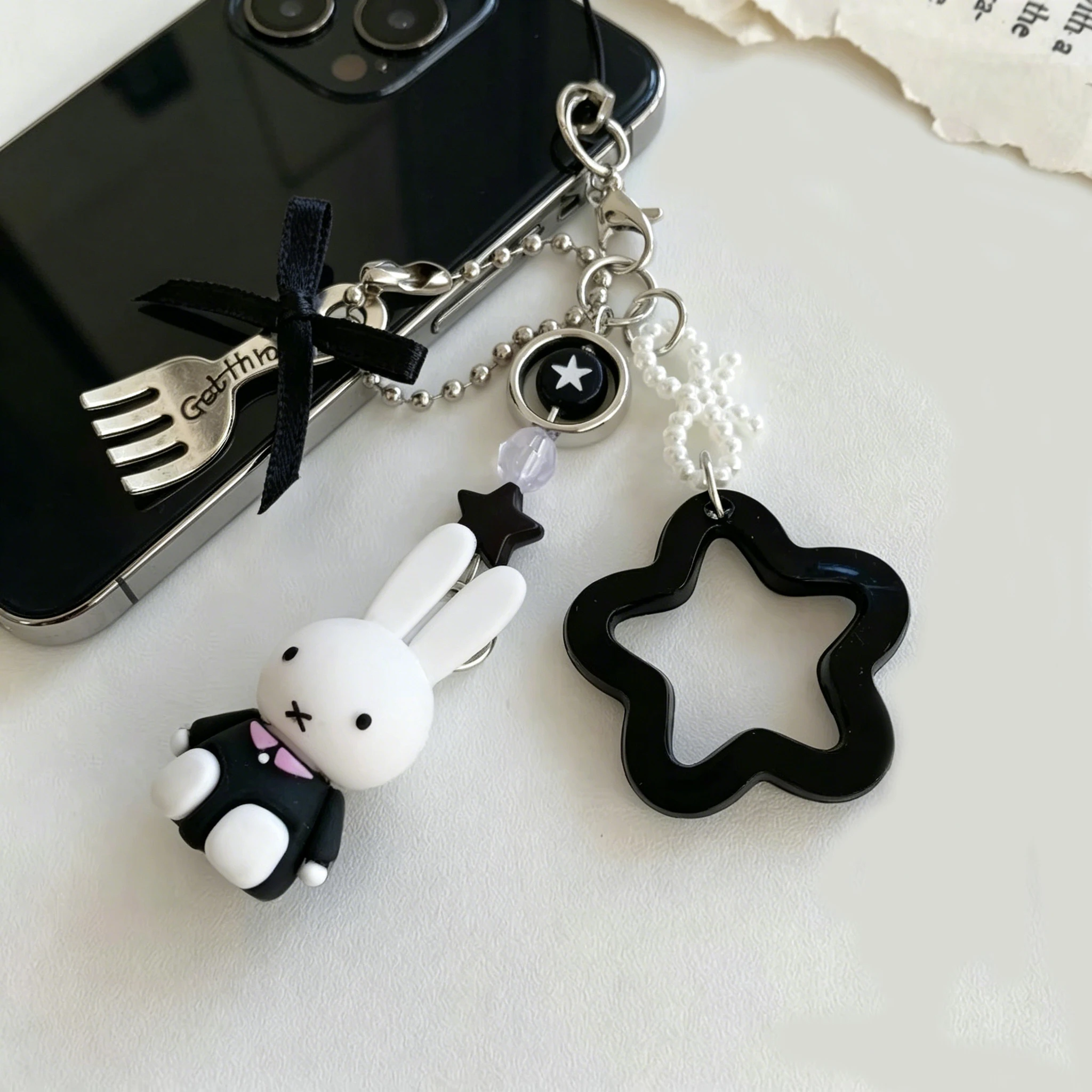 Pingente Fofo Miffy Kawaii Novo Estilo, Mini Chaveiro de Coelho de Desenho Animado, Pingente para Mochila, Bolsa Escolar, Bolsa de Mão, Capa de Celular, Presente para Menina