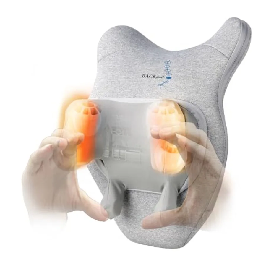 

3D-массажная подушка с глубоким разминающим массажем Шиацу и тепловой терапией для спины, шеи и плеч - усовершенствованная 3D-технология глубокого разминания