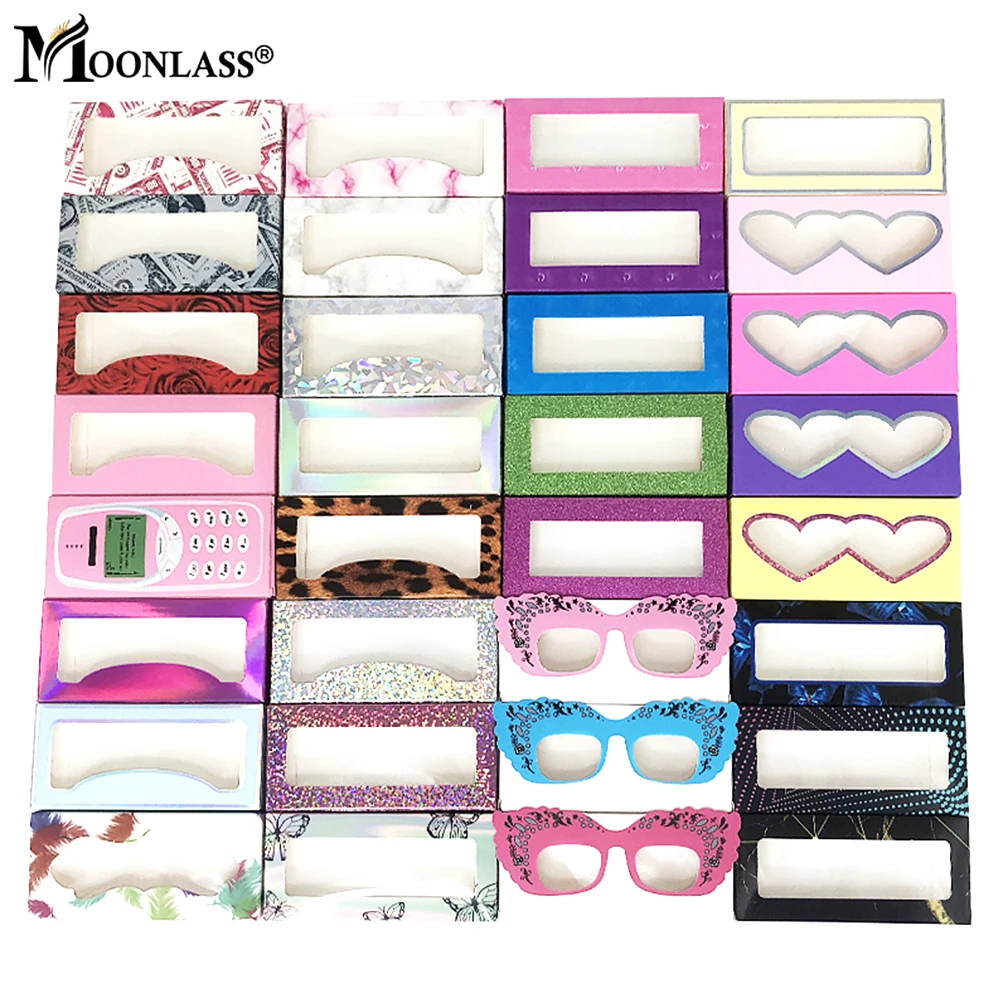 Custom Logo False Eyelashes Box Package Bulk Wholesale 25MM Mink Lashes Boxes Case Supplies Makeup Fluffy 3D5D Eyelash Packaging