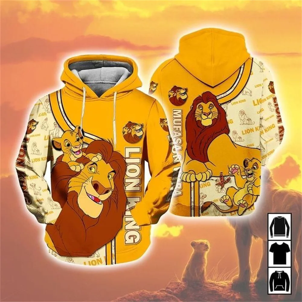 

Disney Hoodie Men's And Women's Lion King Simba Jacket Street Harajuku Oversize Women's Hoodie