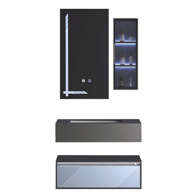 bathroom slate integrated bathroom cabinet, household sink, Nordic bathroom hanging cabinet, washstand wall-mounted mirror