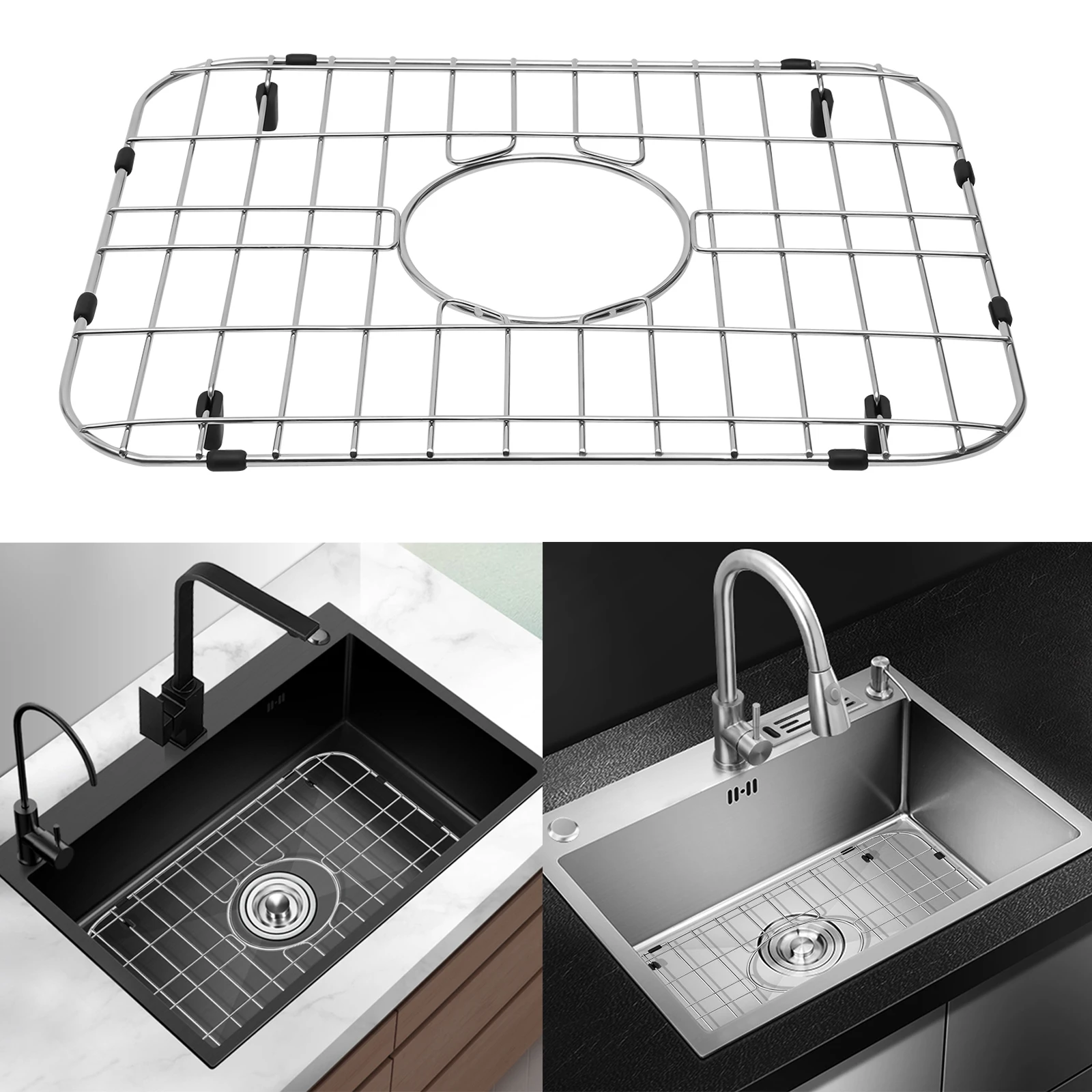 Rejilla inferior para fregadero de cocina, escurridor de cocina, rejilla protectora, rejilla de alambre, acero inoxidable 304