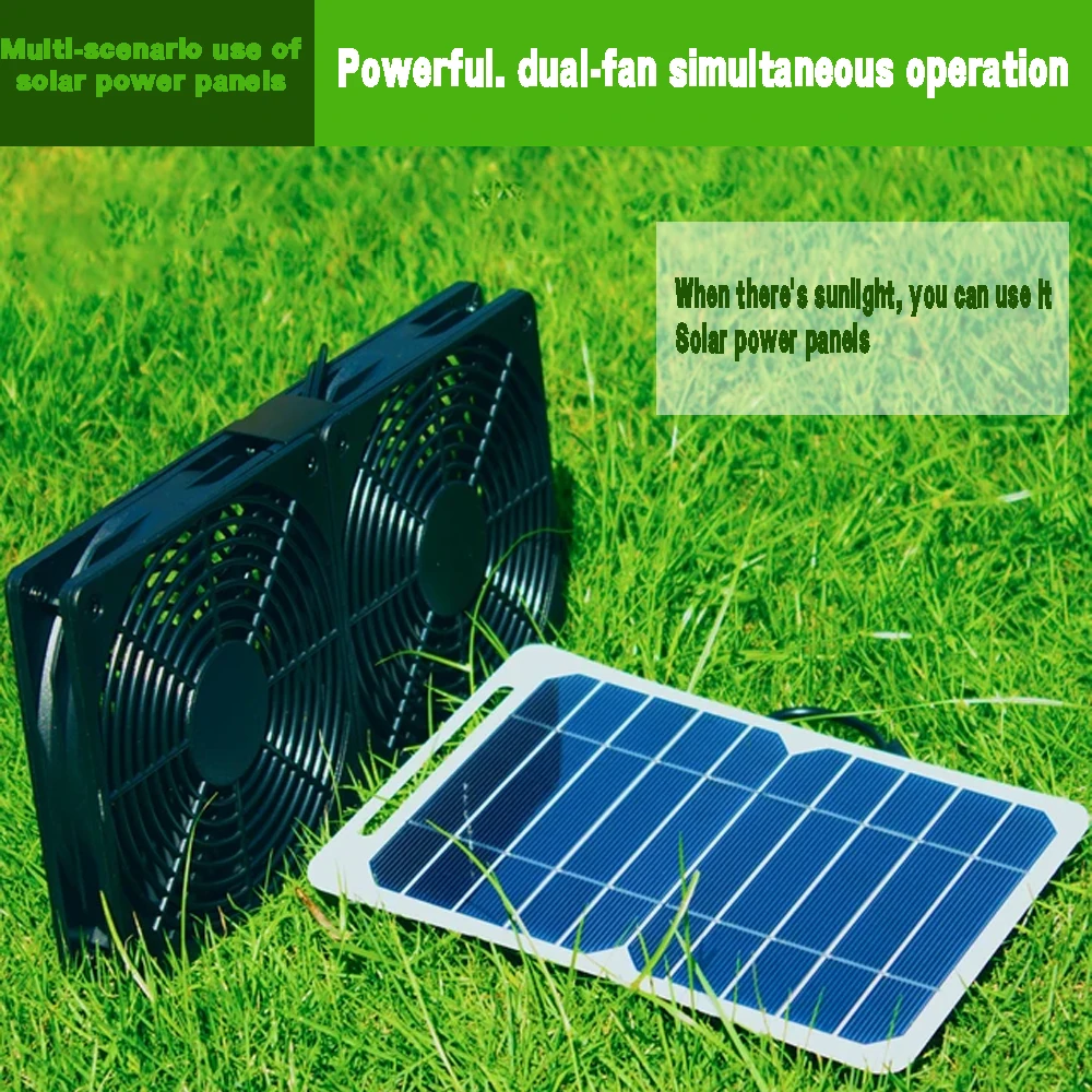 10W 6V Solar Exhaust Fan 4 Inch Mini Ventilator Solar Panel Powered Fan Air Extractor for Dog Chicken House RV Greenhouse Fan