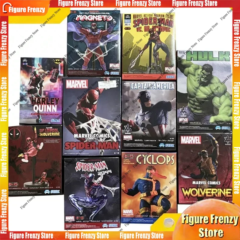 

Special Offer Japanese Edition Genuine SEGA DC Marvel Series, Deadpool, Captain America, Stone Man, Magneto, Scene Figure