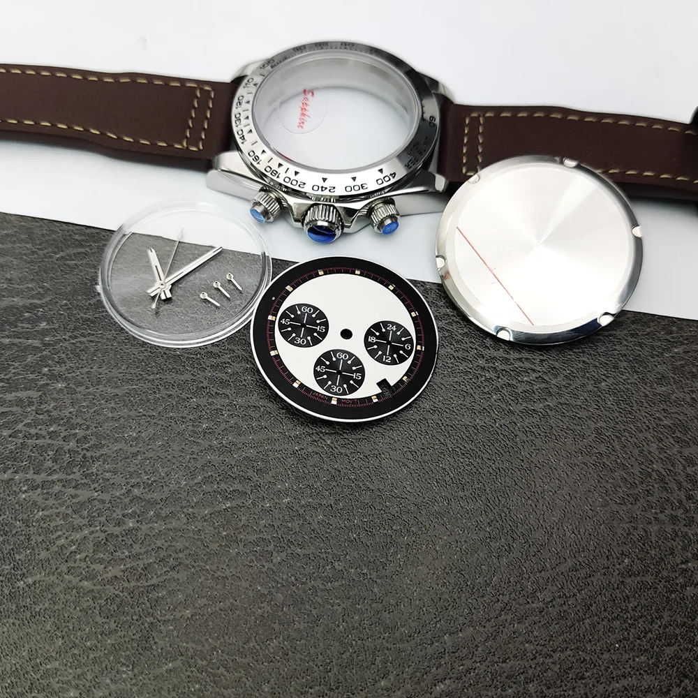 Cassa per orologio da uomo alla moda da 40 mm adatta per movimento VK63 Orologio con codice di temporizzazione multifunzionale che si illumina al quadrante notturno impermeabile