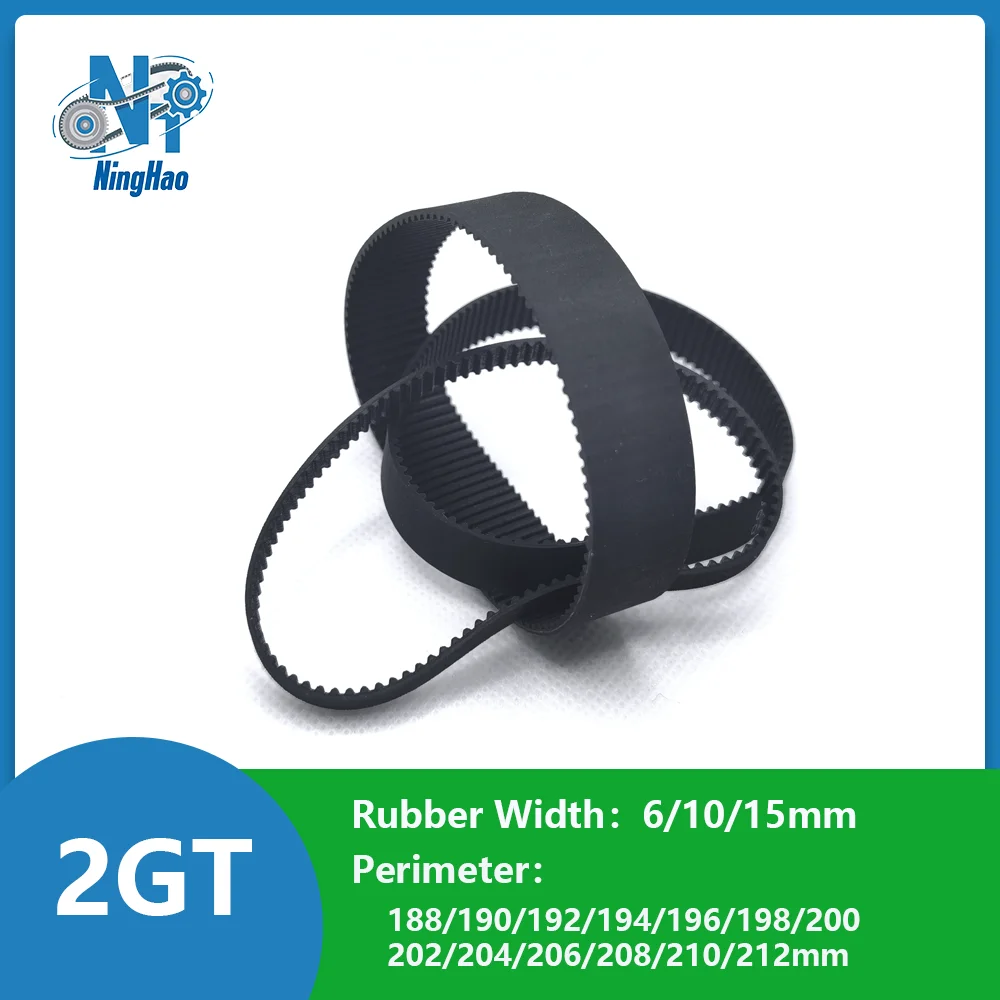 2GT عرض الحزام 6/10/15 مللي متر 2 متر المطاط CBelt حلقة مغلقة محيط 188/190/192/194/196/198/200/202/204-212 مللي متر توقيت متزامن