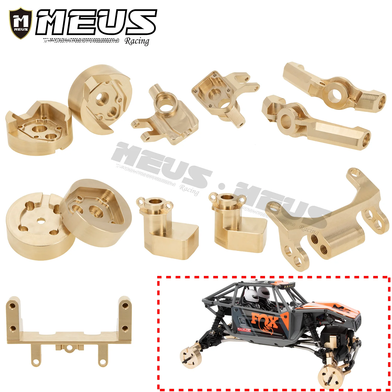 Meus 1/18 Brass Steering Knuckle C-hub Rear Link Mount Servo Mount Rear Axle Carrier Outer Portal Housing for AXIAL UTB18 Capra