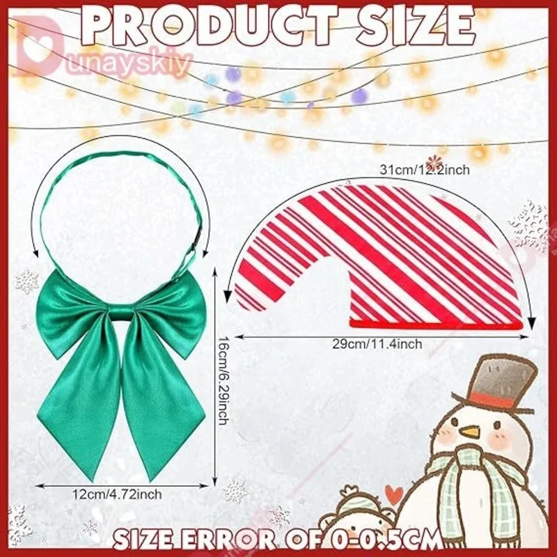 

a7d@4-piece Christmas Candy Cane Set For Men's Adult Christmas Candy Xmas Carnival Party Stage Performance Role-playing Santa Cl