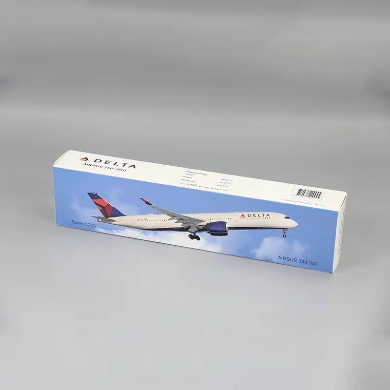 1: 200 Scale A350-900 A350 Delta Airlines Plastic Resin Assembly Aircraft Model Toy With Bracket, Children's Gift Building Block