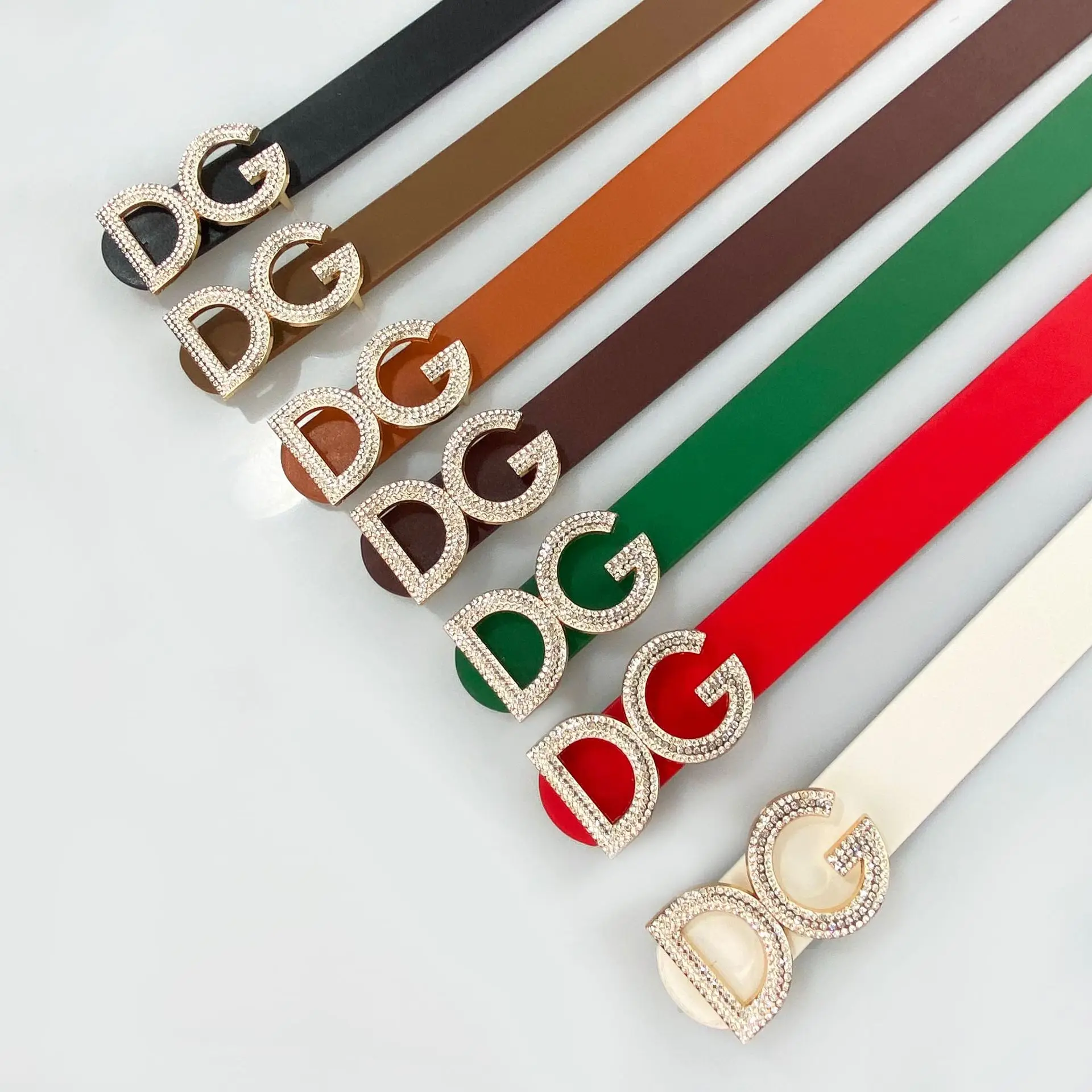 أزياء المرأة حزام الإناث الديكور DG إلكتروني مشبك كريستال حزام الخصر دعوى تنورة الجينز مع حزام كريستال