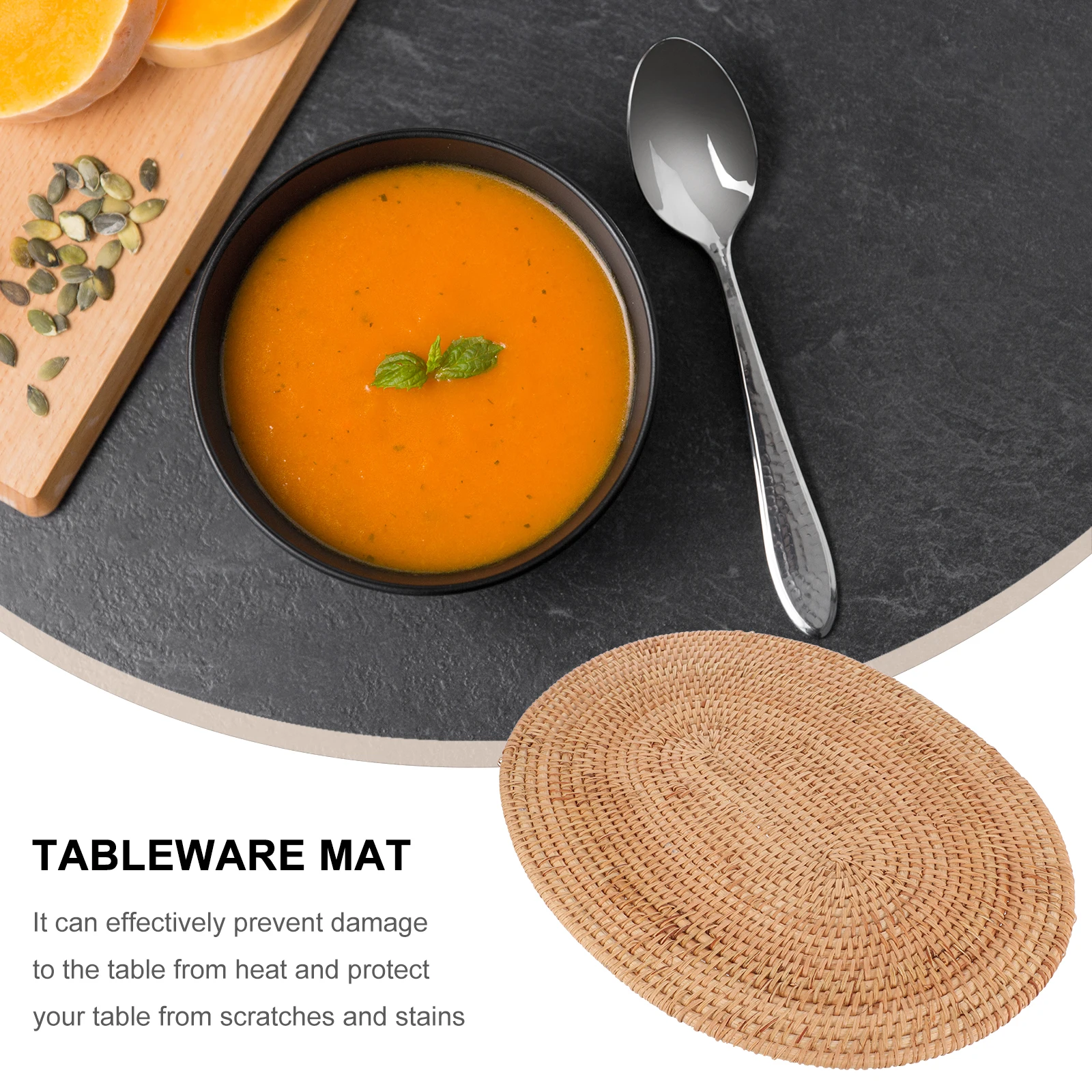 

1pc Dining Table Woven Heat Resistant Pad Protective Dish Mat For Tableware Decoration Household Heat Insulated Pad Use