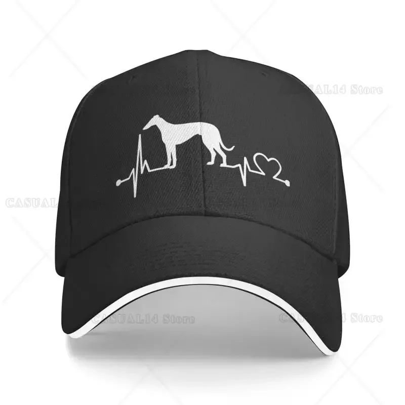 

Personalized Greyhound Heartbeat Baseball Cap Sun Protection Women Men's Adjustable Funny Love Dog Pet Dad Hat Autumn