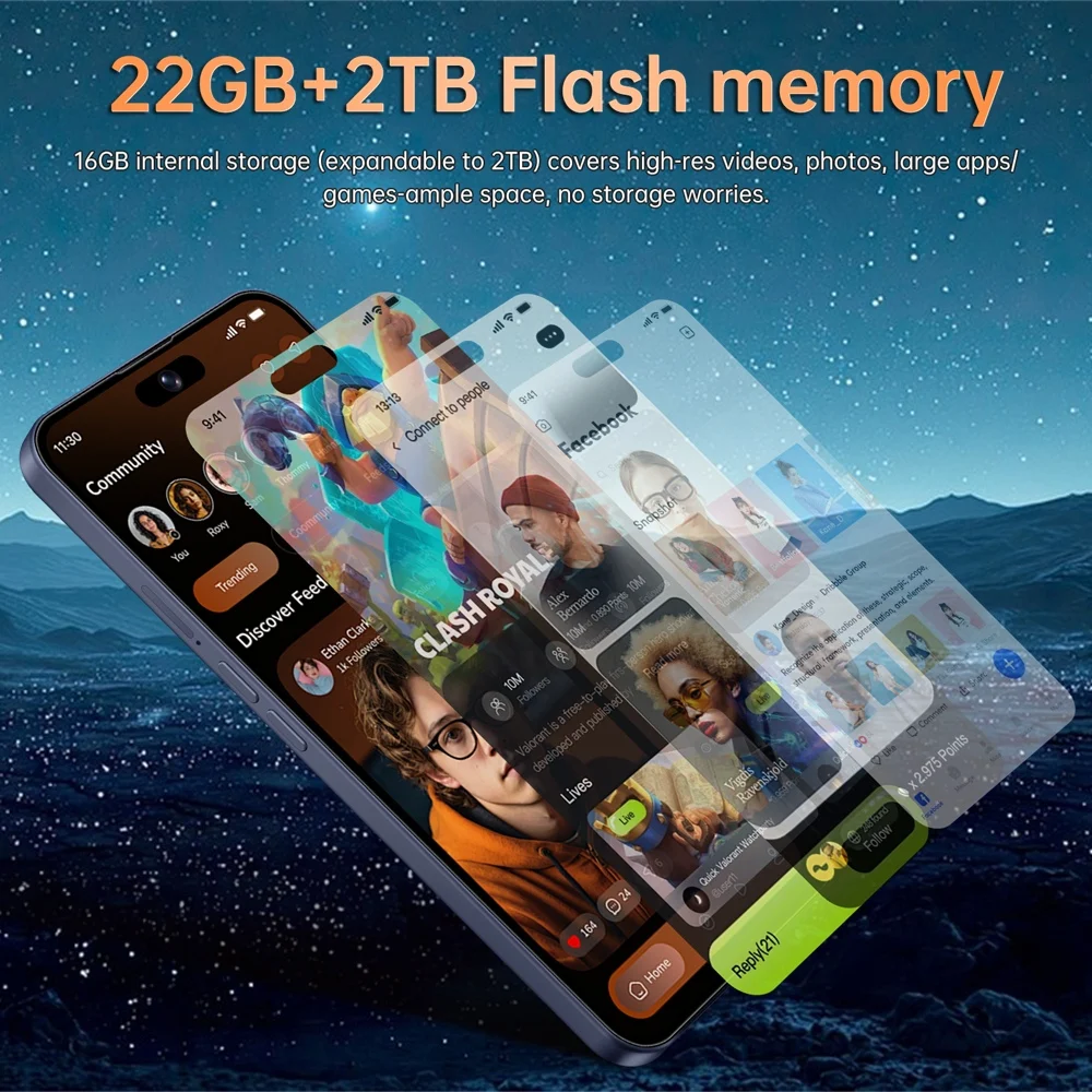Fotografia 6: K-Touch 15T Pro Android 15 Celulares 7800mAh 7.3 polegadas Smartphone Original com Reconhecimento Facial 5G Dual Chip Versão Global 22GB+2TB