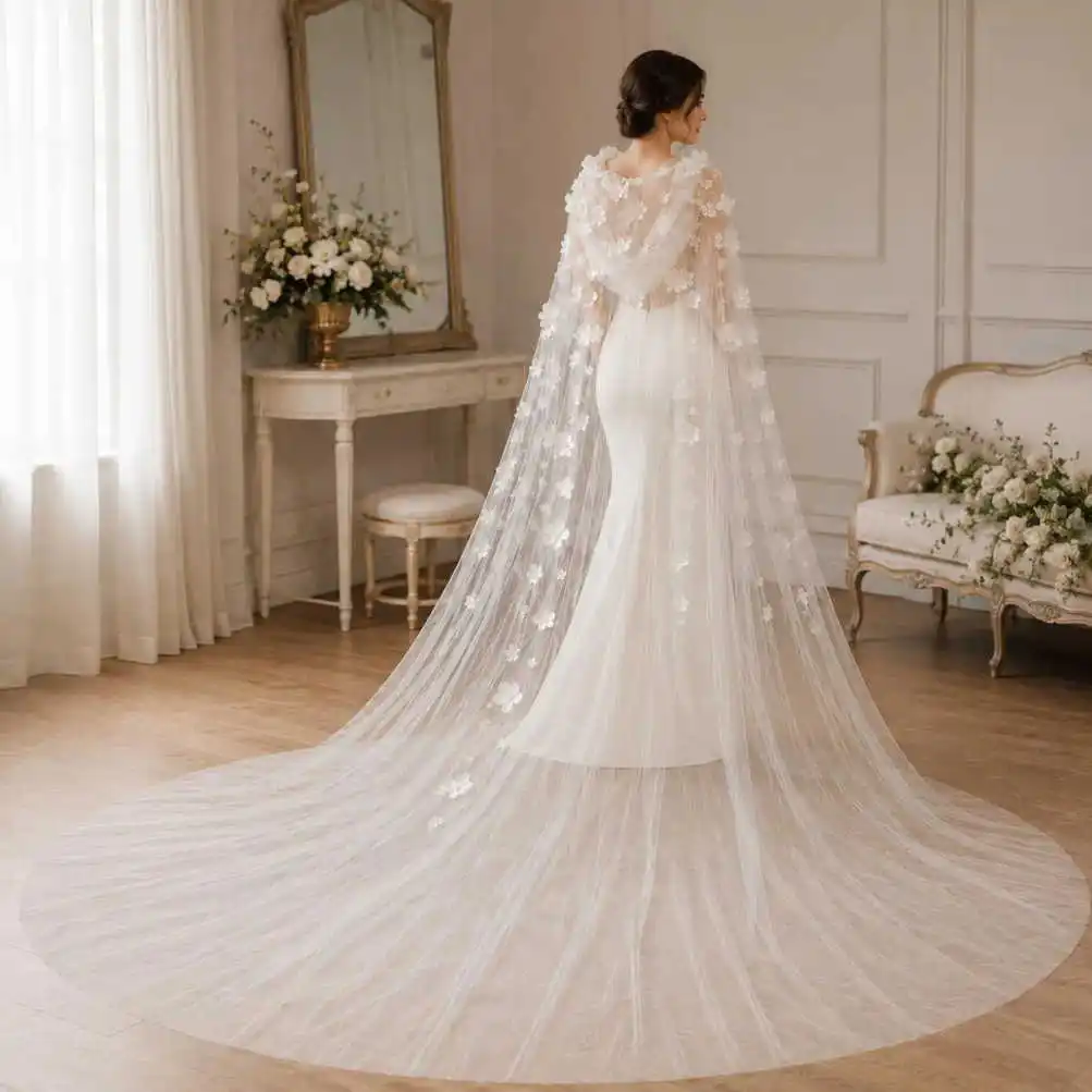 luxury-flower-applique-tulle-bridal-cape-veil-round-cathedral-train-robe-de-mariee-bride-wedding-day-accessory-customized