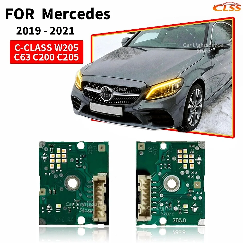 

Yellow DRL LED Boards For 2019-2021 Mercedes C-CLASS W205 C200 C180 C260 C300 C63 AMG Headlight Daytime Running Light Blue Red