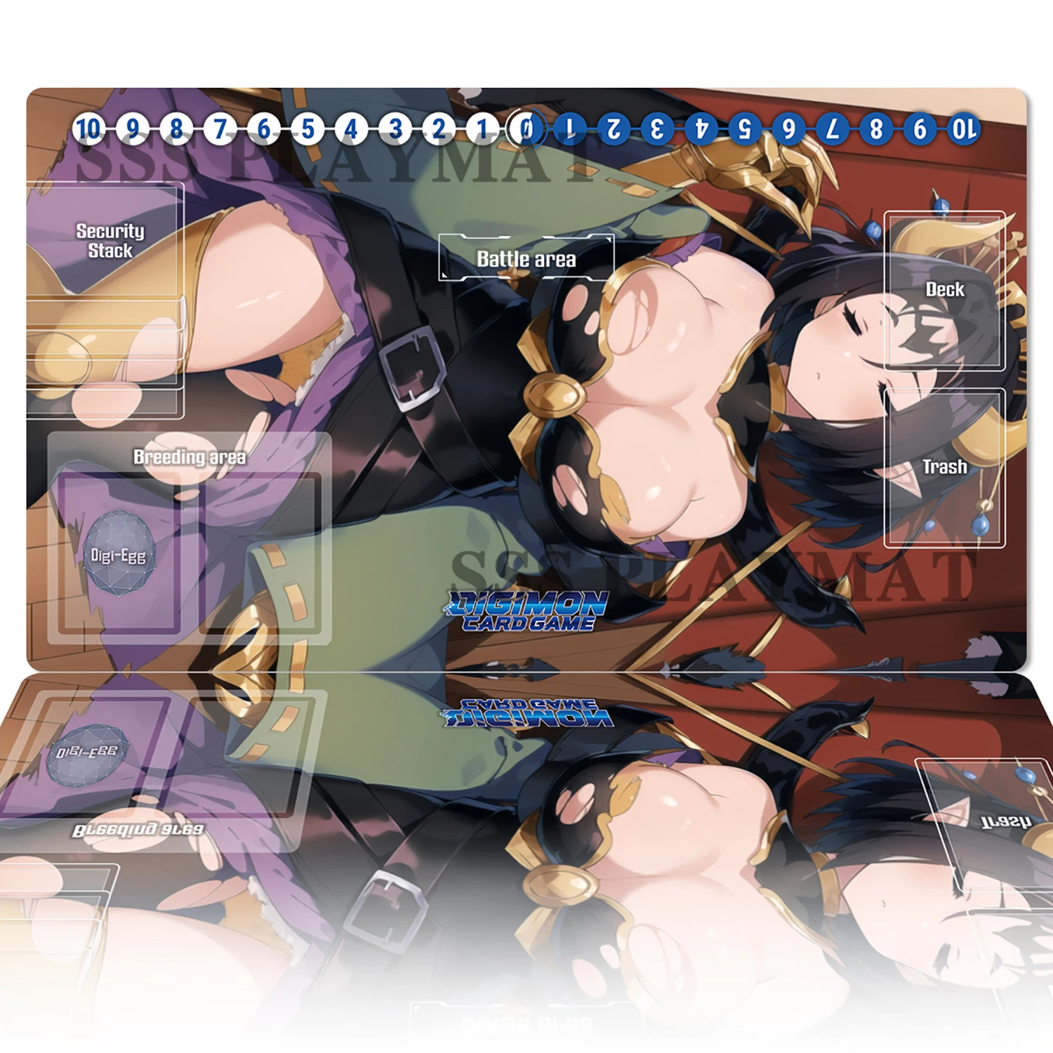 Digimon Lilithmon Playmat DTCG CCG Mat TCG Duel Trading Card Game Mat Board Game Pad Anti-slip Rubber Gaming Mouse Pad Free Bag