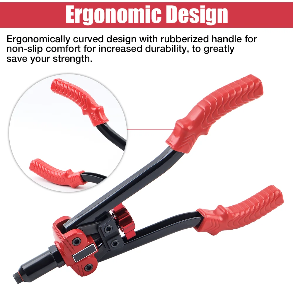 3-in-1 Rivet Gun Rivet Nut Gun Reamer Set with Tool Bag, 2.4-6.4mm Rivet Head/M3-M10 Rivet Nut Mandrel, Home Cordless Rivet Gun