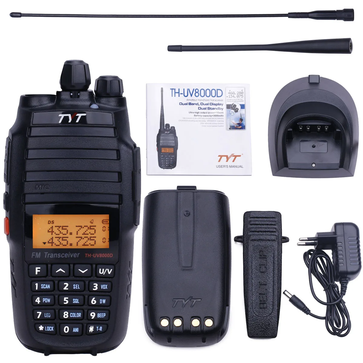 TYT-walkie-talkie TH-UV8000D, Radio bidireccional portátil de 136-174MHz, 400-520MHz, 10W, de larga distancia, VHF, UHF, banda Dual, FM, TH, UV8000D