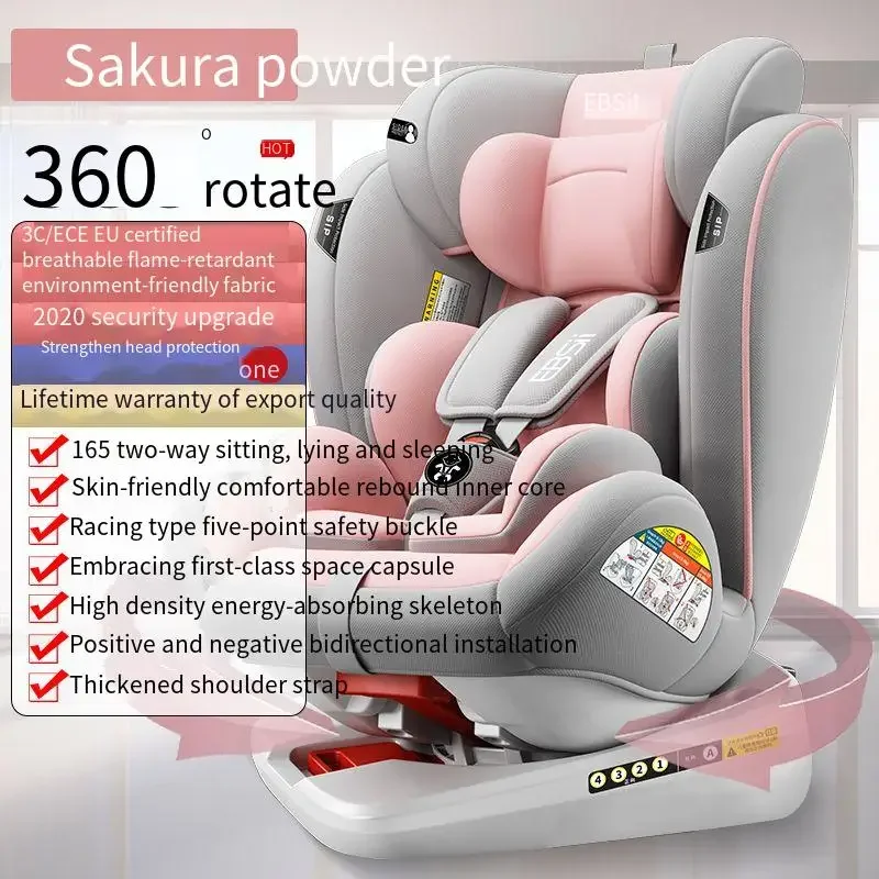 High Quality Baby Safety Seat Can Sit and Recline Portable Car Seat Two-way Swivel Seat Child Safety Seat Car Safety Seat