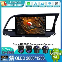 Android 14 Car Radio For Hyundai Elantra 6 2015 2016 2017 2018 Carplay Auto Multimidia Video Player GPS Navigaion DPS 360 Camera