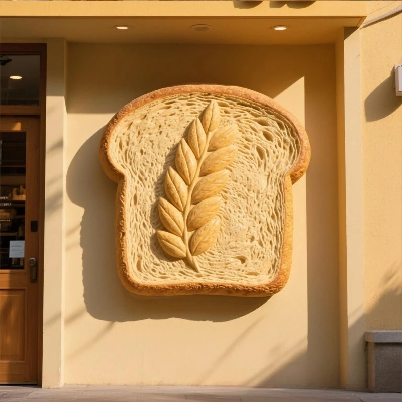 Giant Door Simulation Egg Tart Model Fiberglass Sculpture Pizza Bakery Door Clock in Decorative Ornaments Outdoor