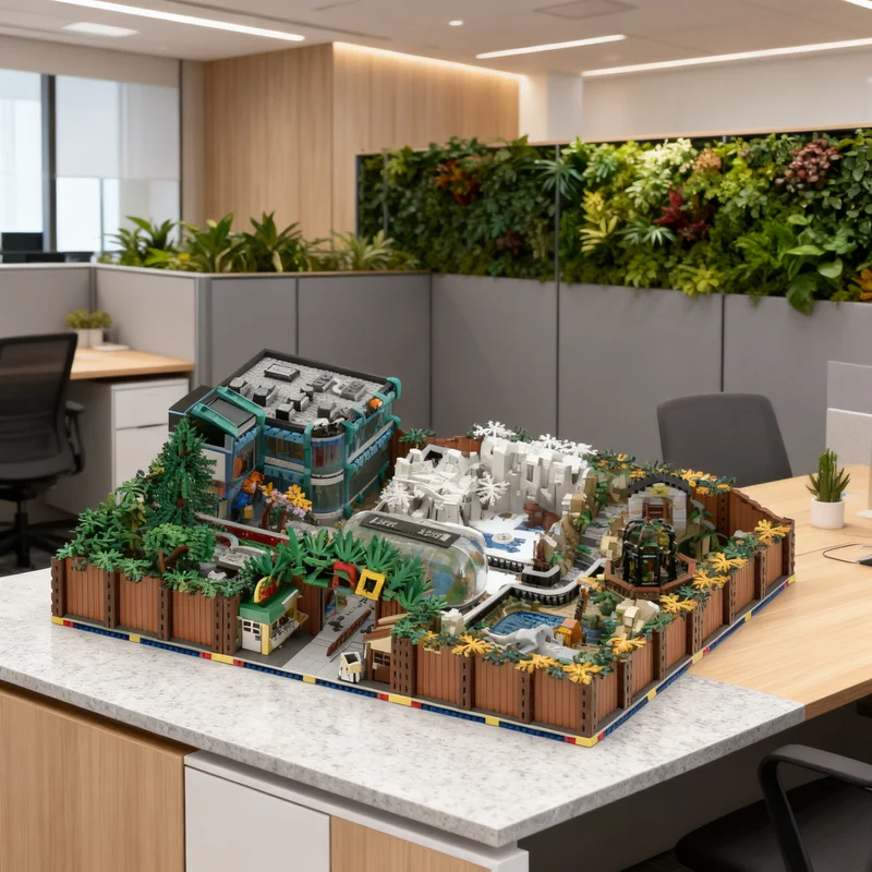 

8363 деталей MOC: Модульная модель зоопарка-города, конструктор, креативный подарок, декор для демонстрации, сборная модель премиум-класса для взрослых и детей, игрушка для дома и рабочего стола