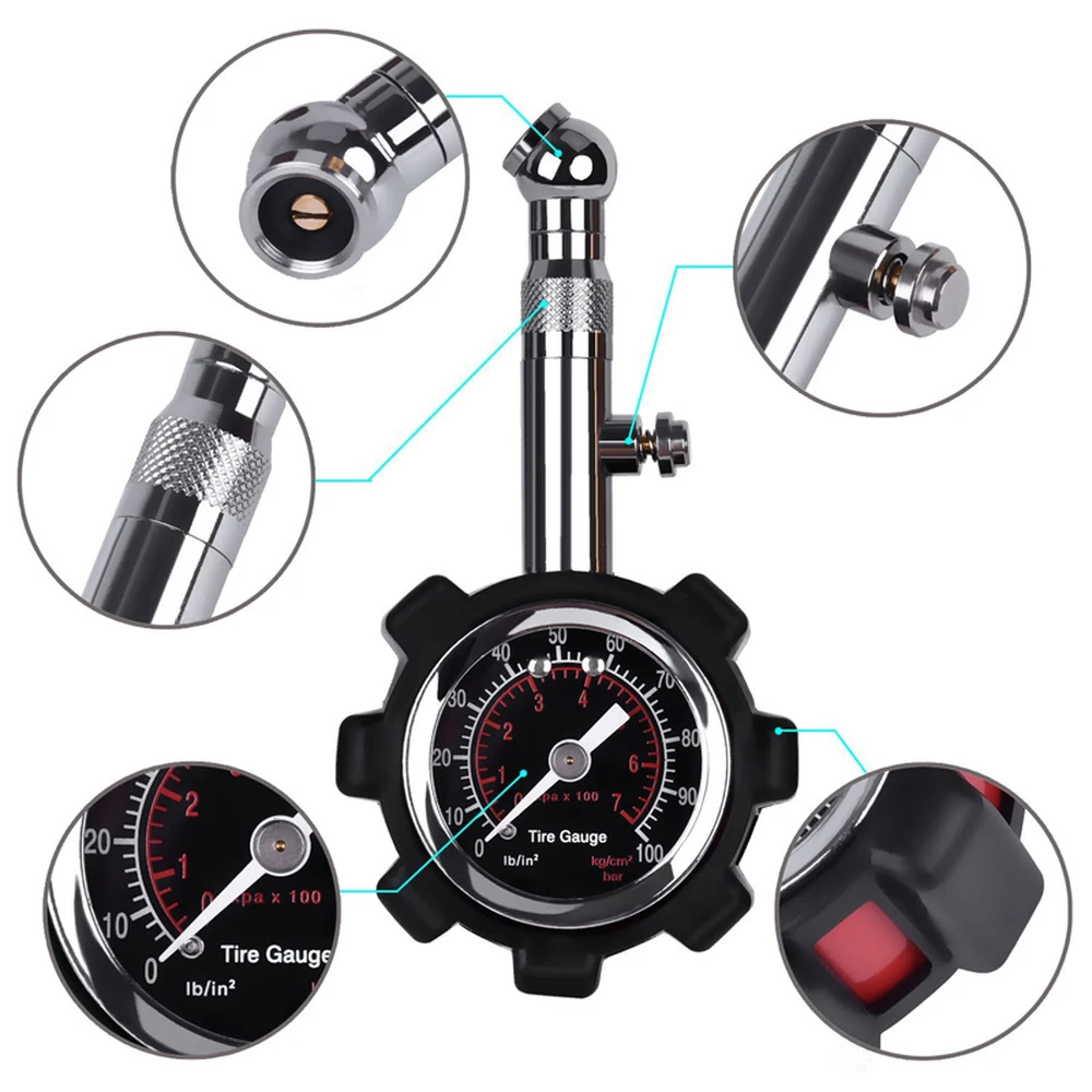 Deflator de Pneu Ajustรกvel com Calibre, Automรกtico para Carros Caminhรตes e Motocicletas, Melhor Experiรชncia Offroad, 1 Conjunto