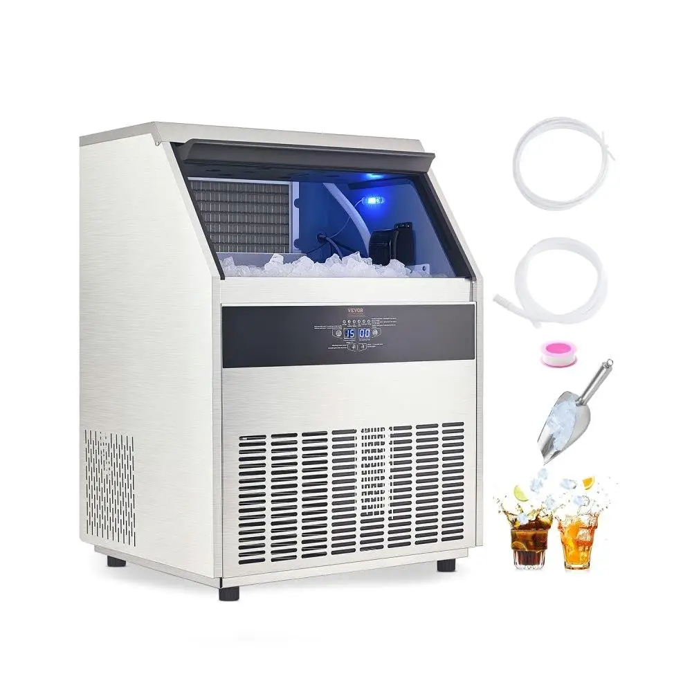 

Freestanding Ice Maker Machine 265lbs Daily Production 126 Ice Cubes for Home Use Commercial Grade