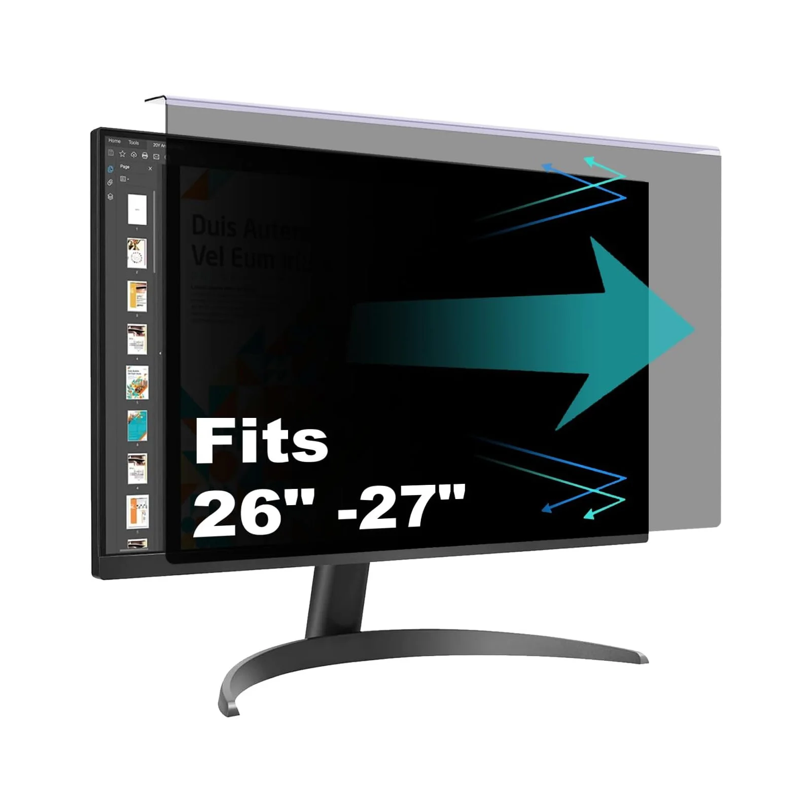 Computer Private Screen Protector Film Reusable Removable Eye  Computer Screen Filter 27 Inch for 26‑27 Inch Desktop
