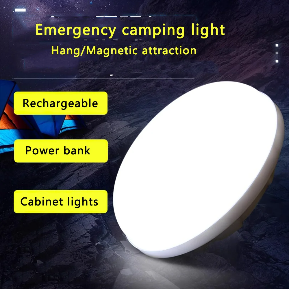 

Rechargeable Magnetic Hanging Camping Light Multi-Functional Emergency Cabinet Lamp Indoor Outdoor Survival Lighting