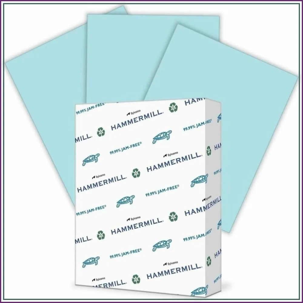 24 lb Blue Printer Paper, 8.5 x 11-10 Ream (5,000 Sheets) - Pastel Paper, Made in the USA