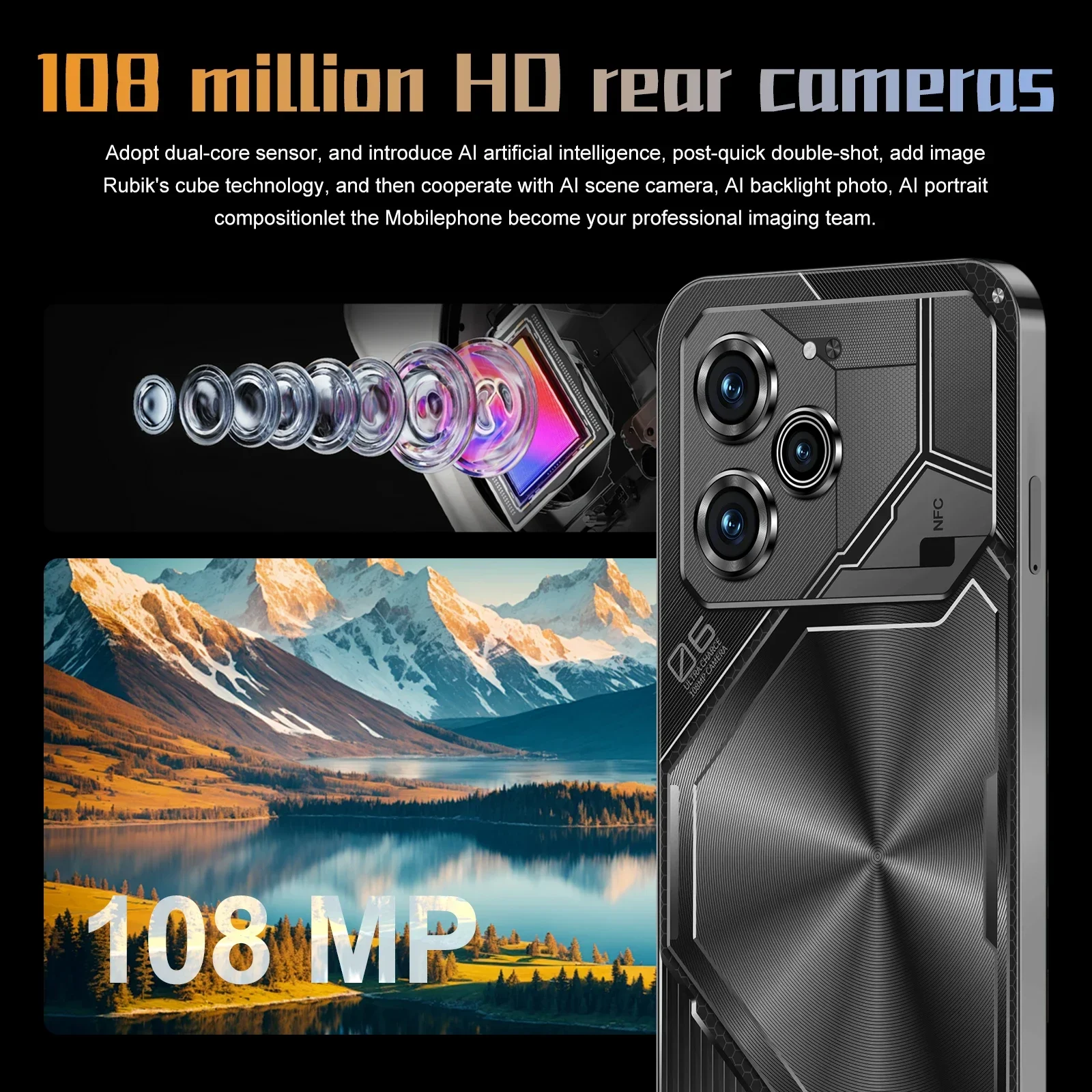 Оригинальный смартфон Pova 6 Pro, 7,3 дюйма, 22 ГБ + фотография, стандартная яркость 108, сотовый телефон DualSIM, мобильные телефоны 50 + Мп, Android 14, разблокированный телефон