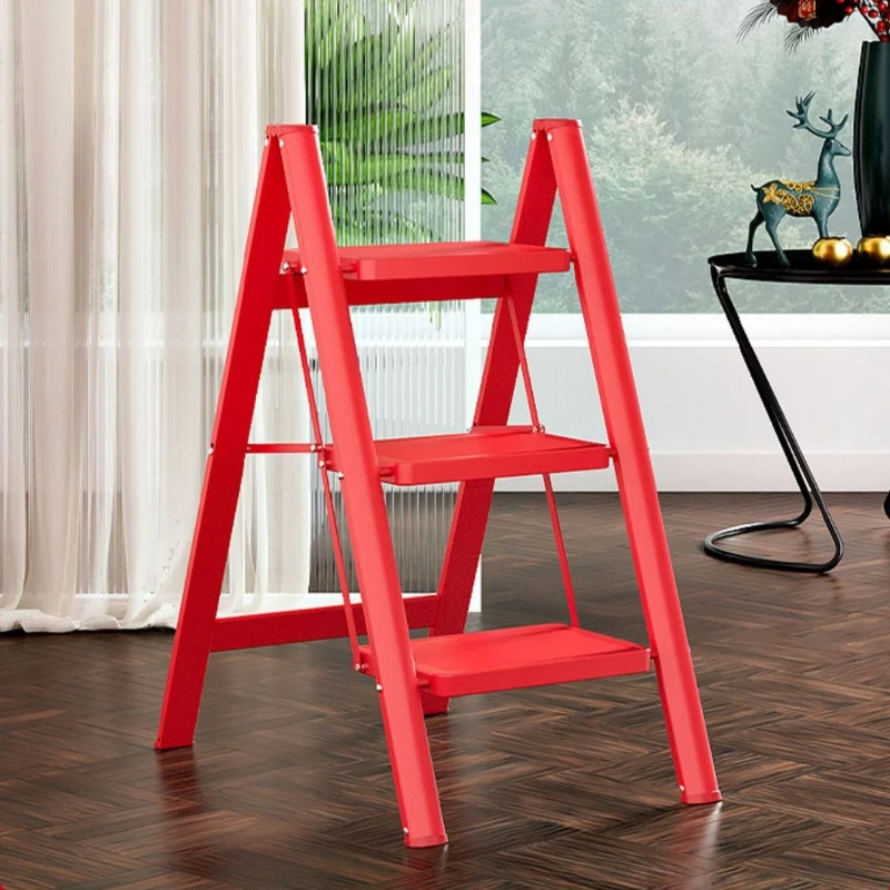 Foldable A Frame Ladder Indoor Safe Multifunctional Climbing Stool Ladder Home Folding Ladder Thickened Step Ladder