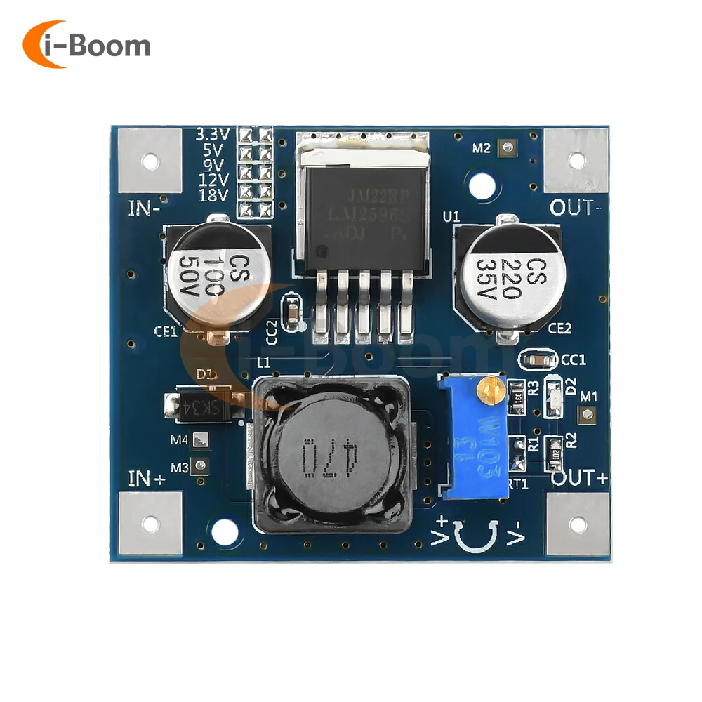 

Модуль понижающего питания постоянного тока от 3 до 40 В до 3,3 В/5/9 В/12 В/18 В LM2596, плата питания регулятора постоянного напряжения/тока