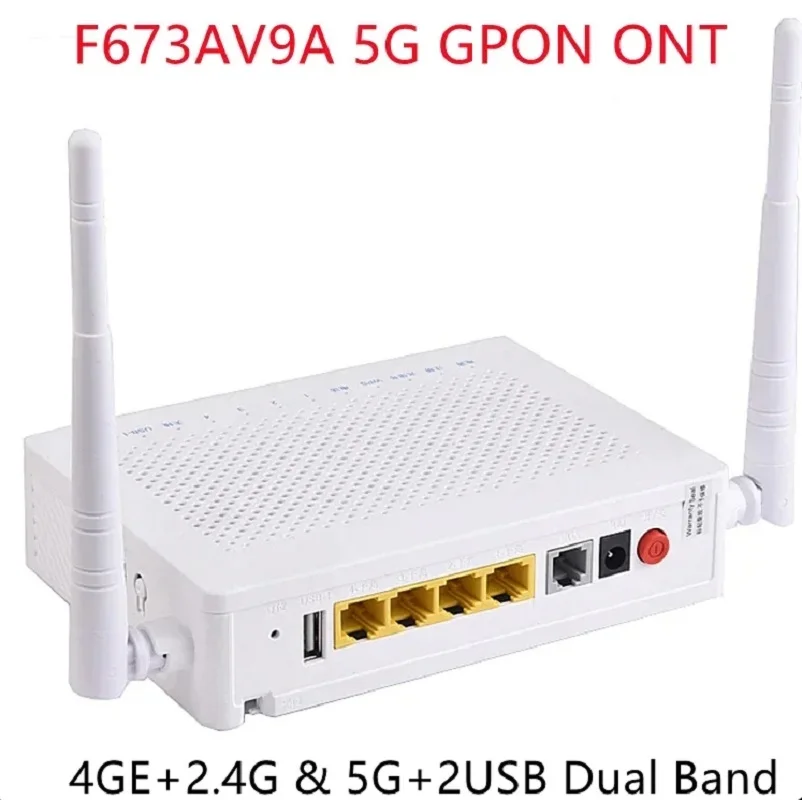 

100% Brand new F673AV9a F673AV9 4GE 2.4G & 5G Dual Band WIFI GPON Optic Fiber ONU FTTH English Firmware ONT AC