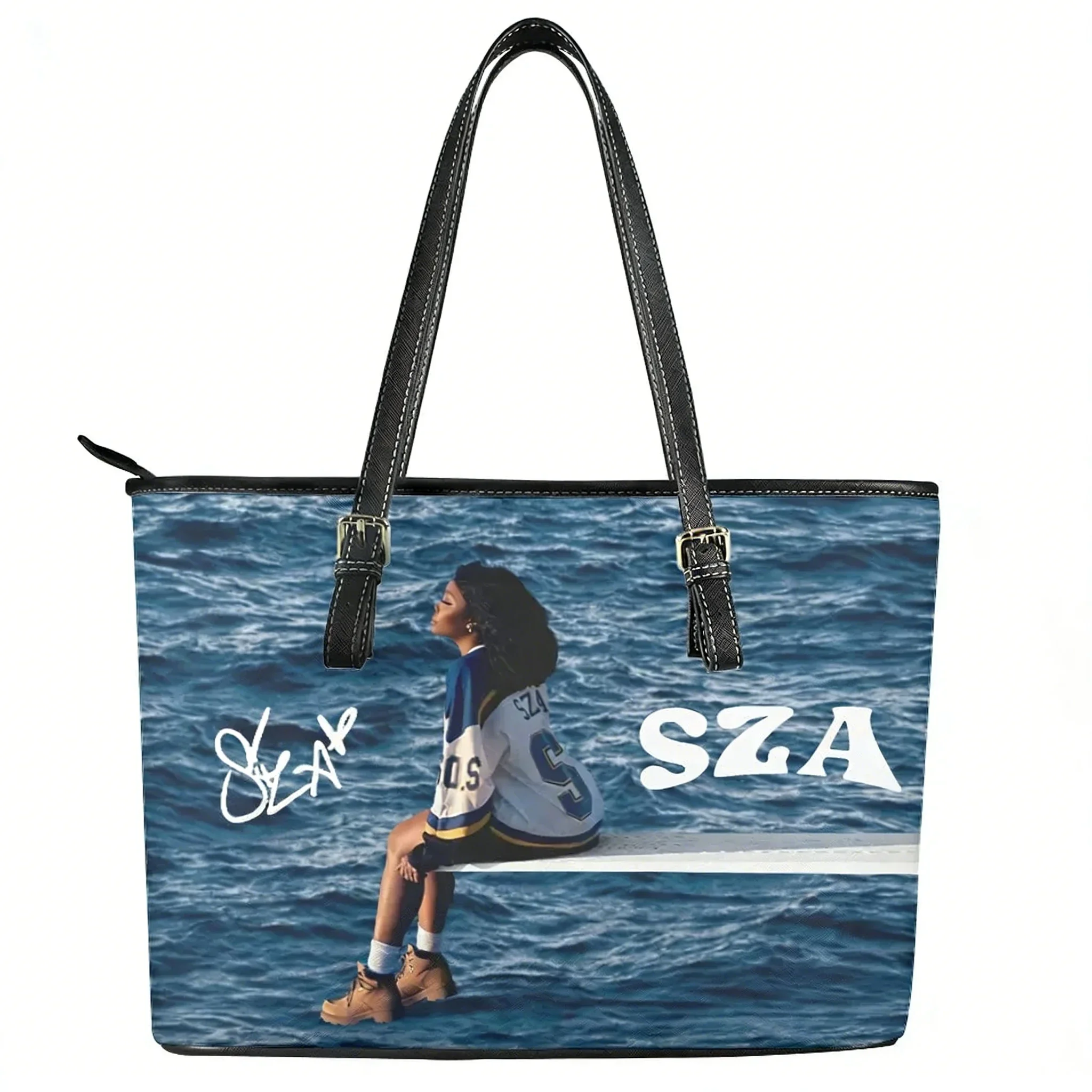Sza American Singer SOS Kill Bill Custom Handbag Womens Mens Tote Bag Shoulder Bag Business Leather Purse Travel Bag Gift