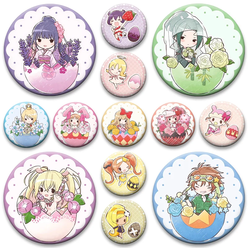 

Anime Shugo Chara Button Pins Cute Cartoon Girls Badge Hinamori Amu,Ran,suu,Dia Brooches for Backpack Clothes Accessorys Gifts