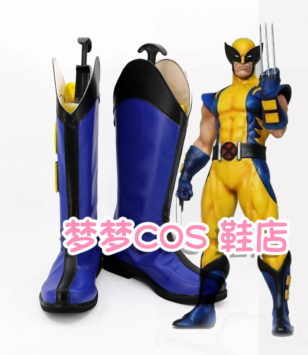 Película Wolf X Cosplay zapatos botas de superhéroe Halloween fantasía disfraz hombres Pu zapatos de cuero