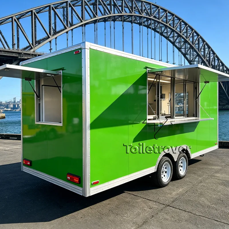 

Hot Sales Ice Cream Food Cart Bbq Food Trailer Mobile Food Truck Trailer Fully Equipped Food Truck with Concession Window