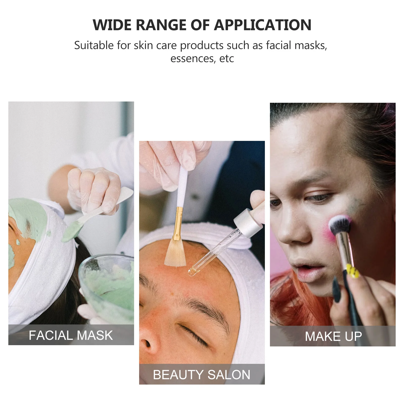 مجموعة فرش مكياج ممتازة مكونة من 3 قطع تتضمن مجموعة فرش أحمر الخدود على شكل مروحة لتطبيق الوجه الناعم للارتداء اليومي